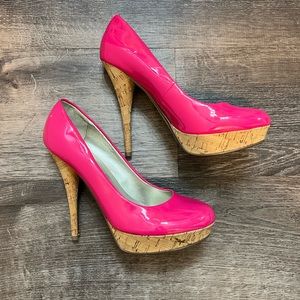 Guess pink patent leather heels